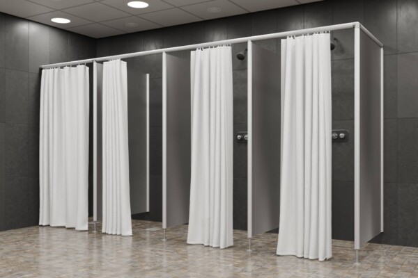 Frost Duschskärm med draperiskena