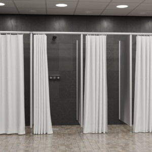 Frost Duschskärm med draperiskena