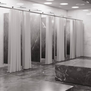 Space Duschskärm med draperiskena